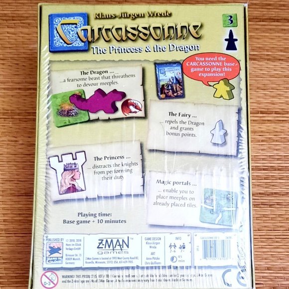 Carcassonne: Expansion 3-The Princess & The Dragon- NEW SEALED - Picture 2 of 6